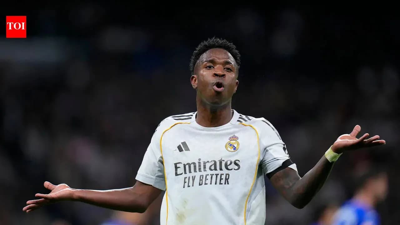 Vinicius Jr. gesturing during a match for Real Madrid Vinicius Jr. gesturing during a match for Real Madrid