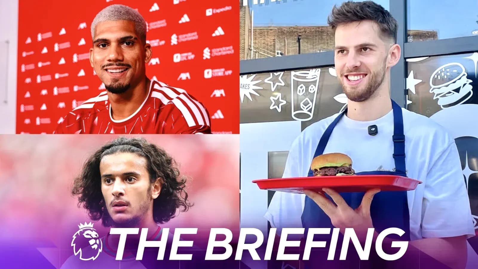 Three football players in various settings Three football players in various settings