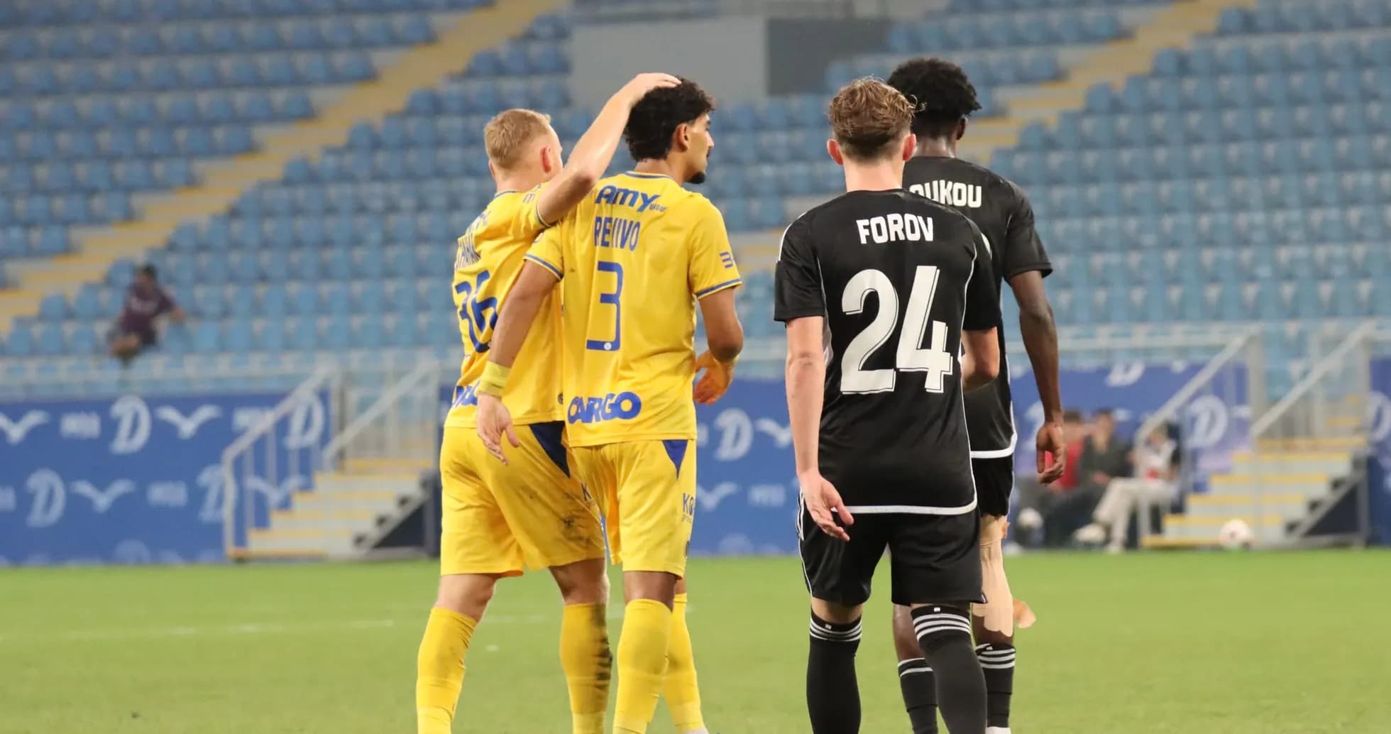 Maccabi Tel Aviv players celebrating a goal Maccabi Tel Aviv players celebrating a goal
