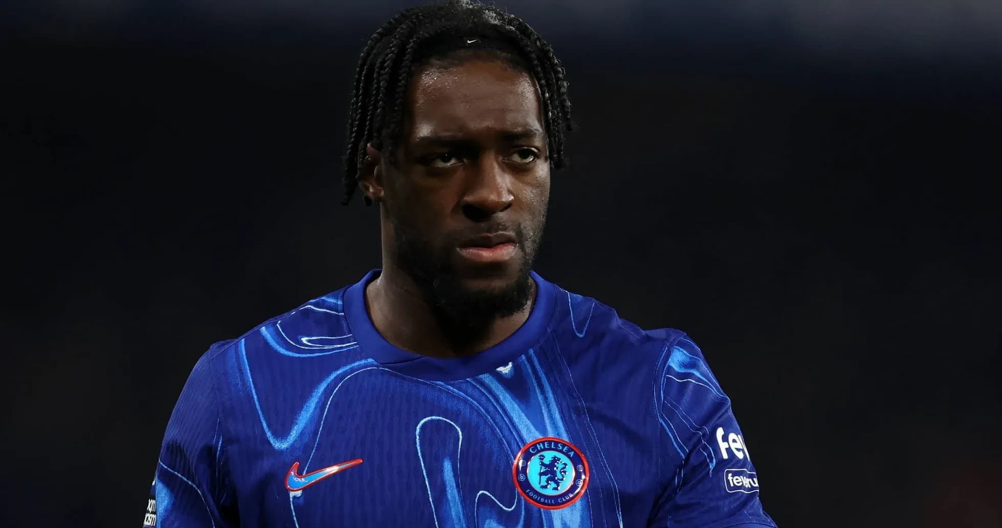 Player in blue Chelsea jersey during match Player in blue Chelsea jersey during match