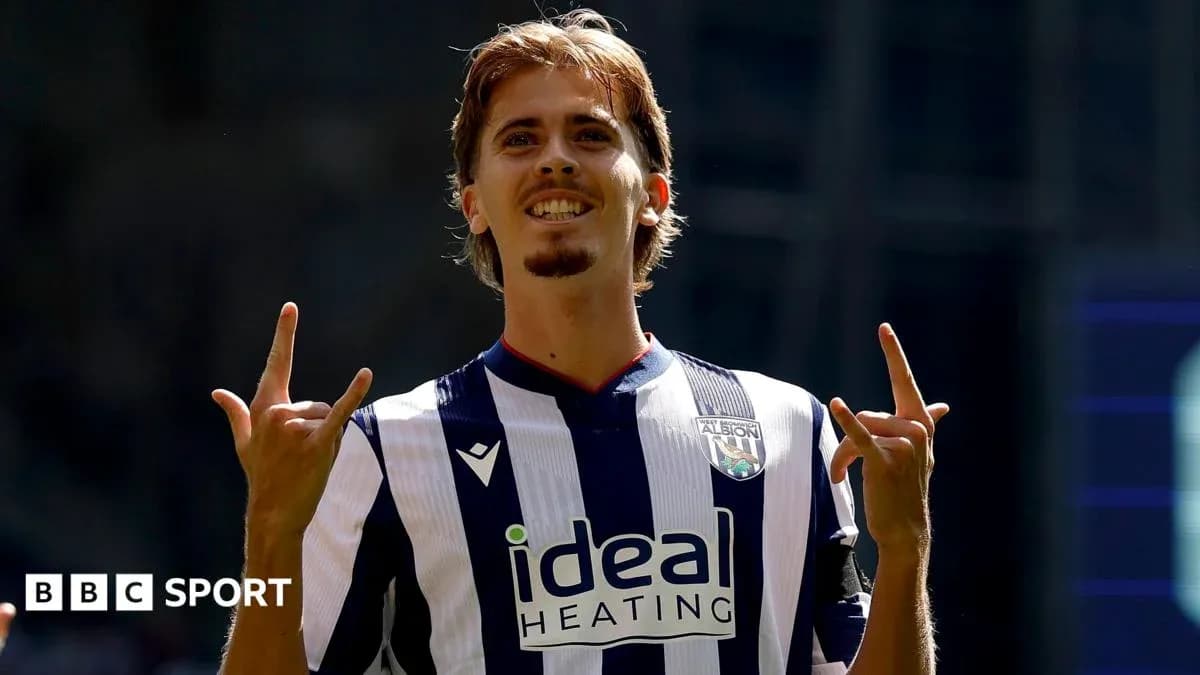 Player celebrating goal in West Bromwich Albion jersey Player celebrating goal in West Bromwich Albion jersey