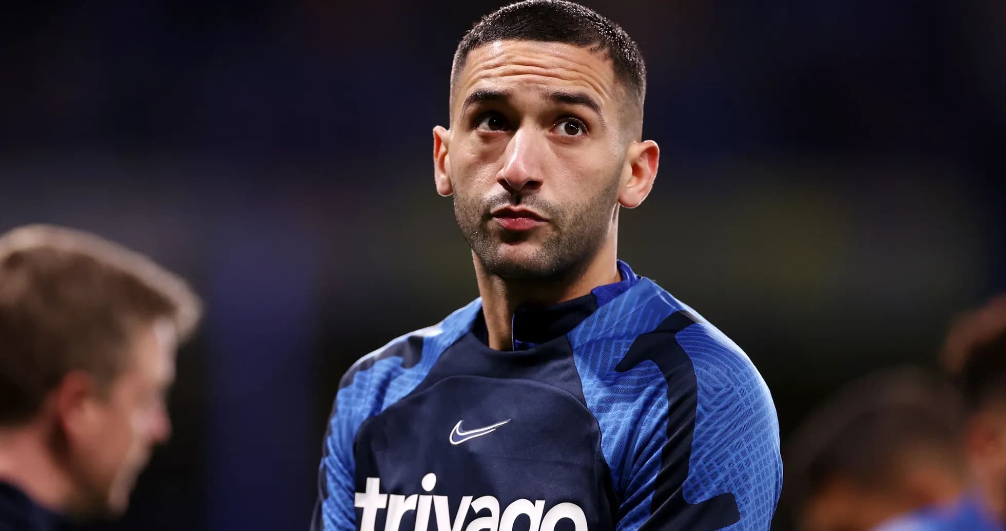 Player in training kit during warm-up session Player in training kit during warm-up session