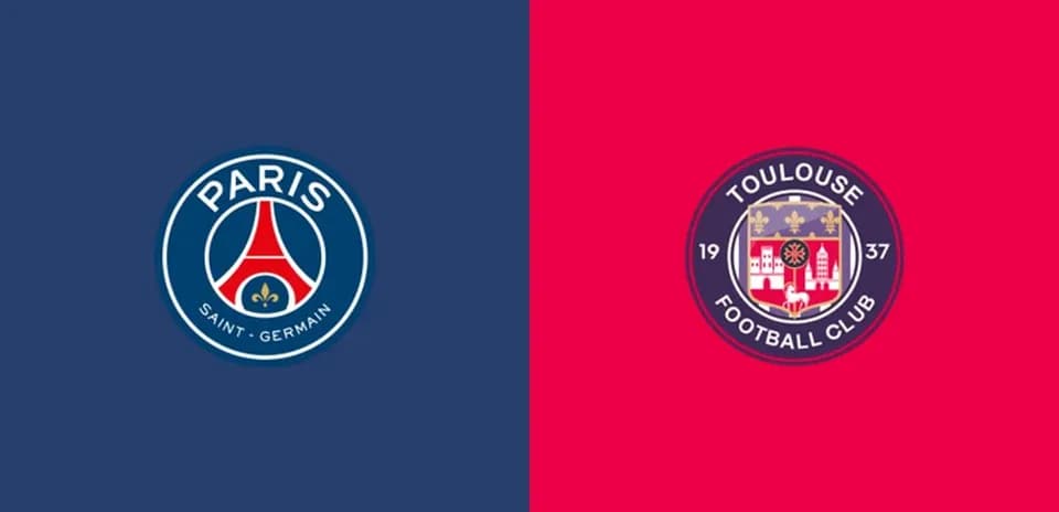 Logos of Paris Saint-Germain and Toulouse Football Club Logos of Paris Saint-Germain and Toulouse Football Club