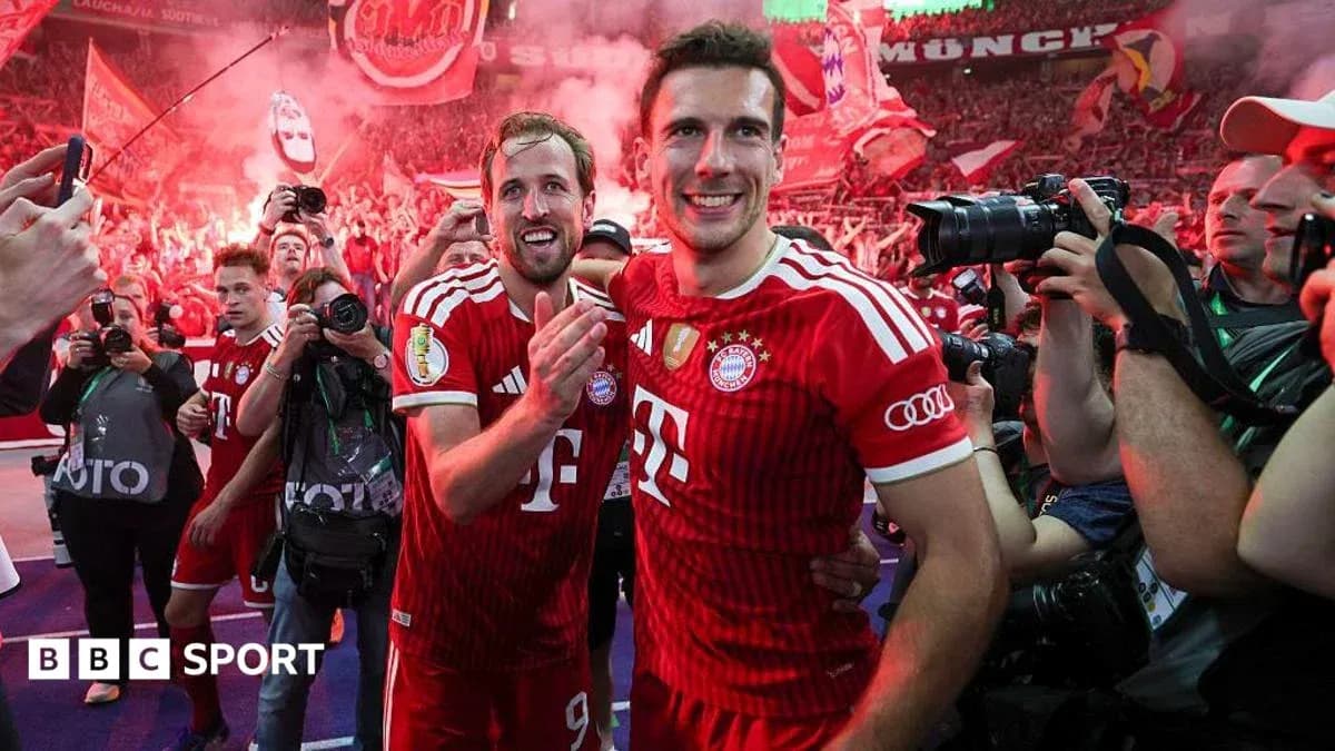 Bayern Munich players celebrating with fans after match Bayern Munich players celebrating with fans after match