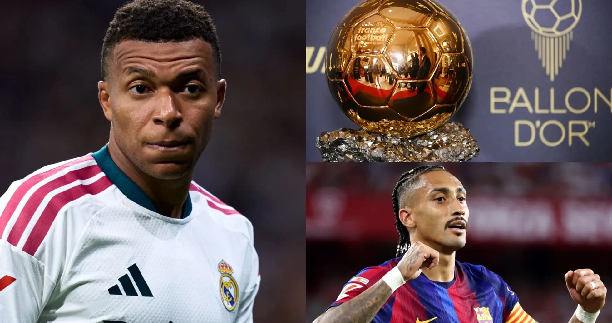 Mbappe and player celebrating near Ballon d'Or trophy Mbappe and player celebrating near Ballon d'Or trophy