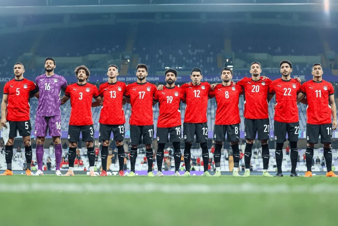 Egypt national team lineup before match Egypt national team lineup before match