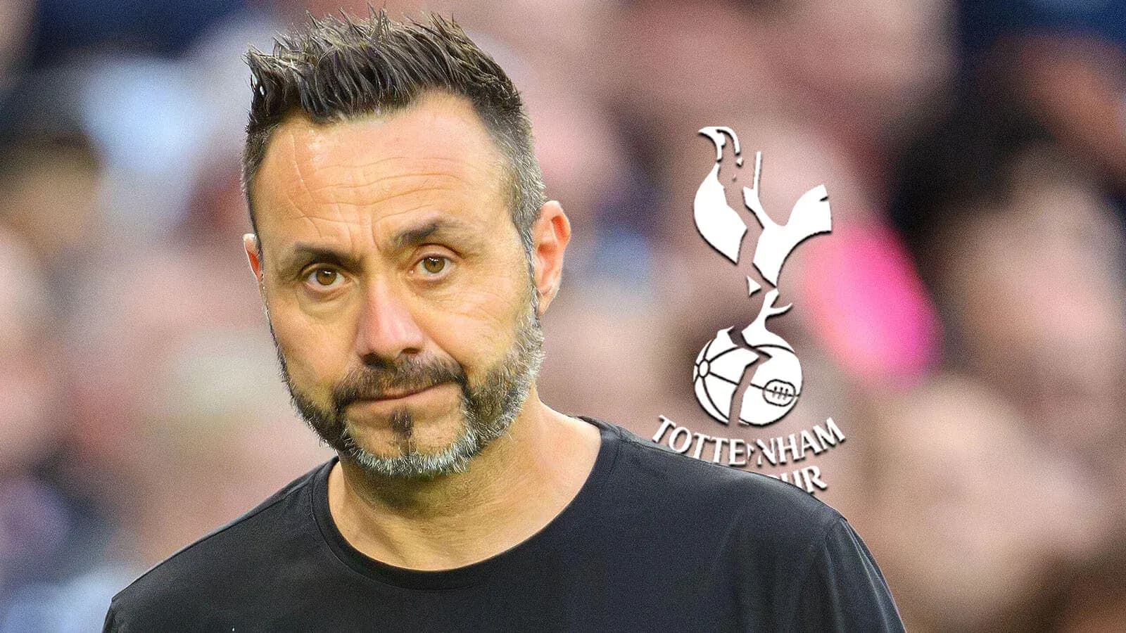 Manager standing with Tottenham Hotspur logo in background Manager standing with Tottenham Hotspur logo in background