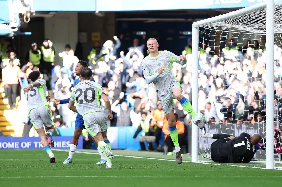 Erling Haaland celebrates scoring for Manchester City Erling Haaland celebrates scoring for Manchester City