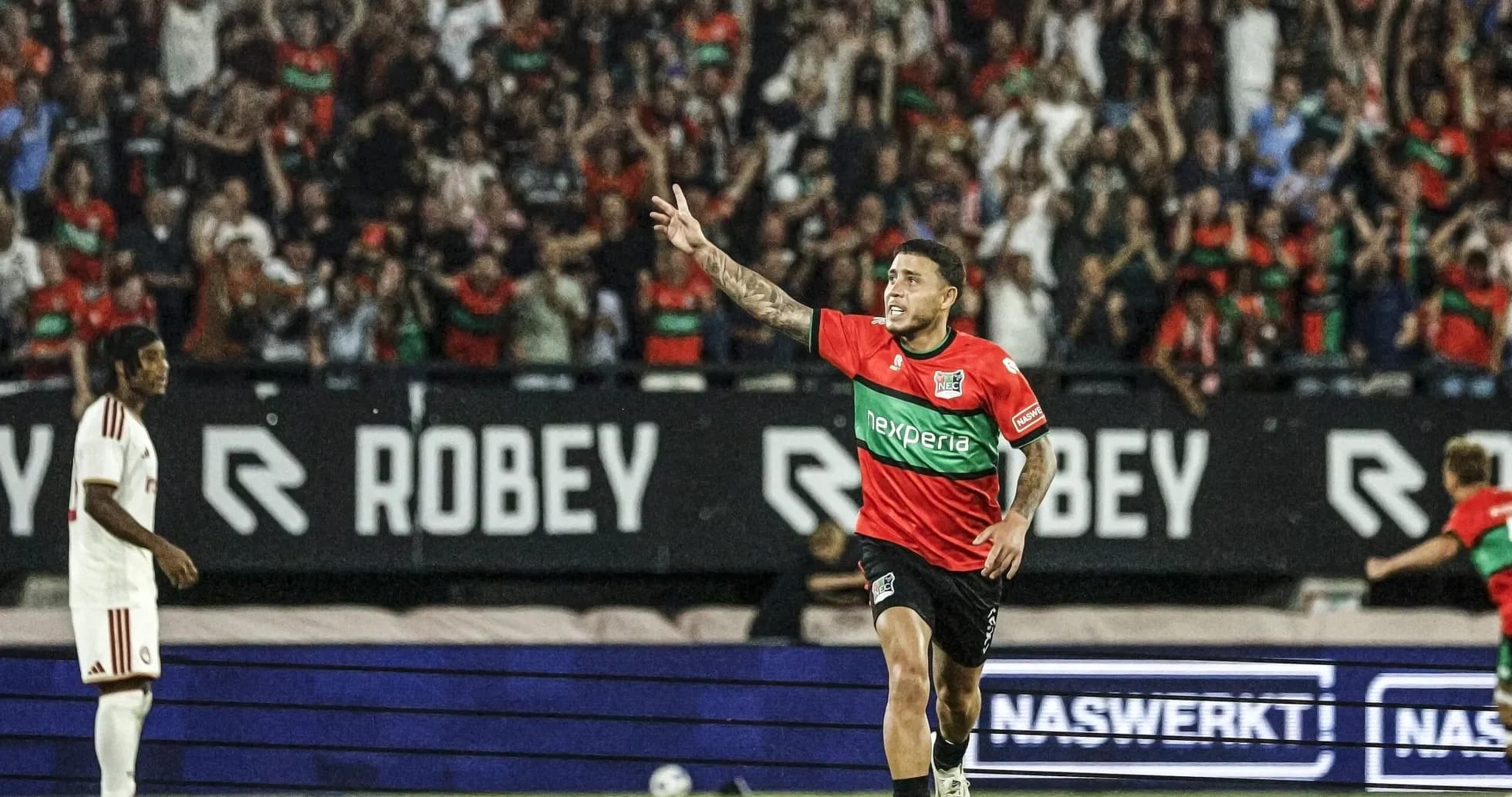 NEC Nijmegen player celebrating a goal NEC Nijmegen player celebrating a goal