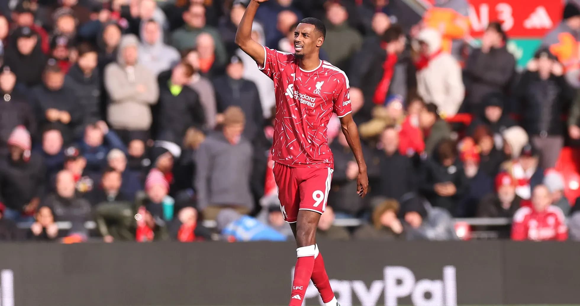 Liverpool player celebrating during match Liverpool player celebrating during match