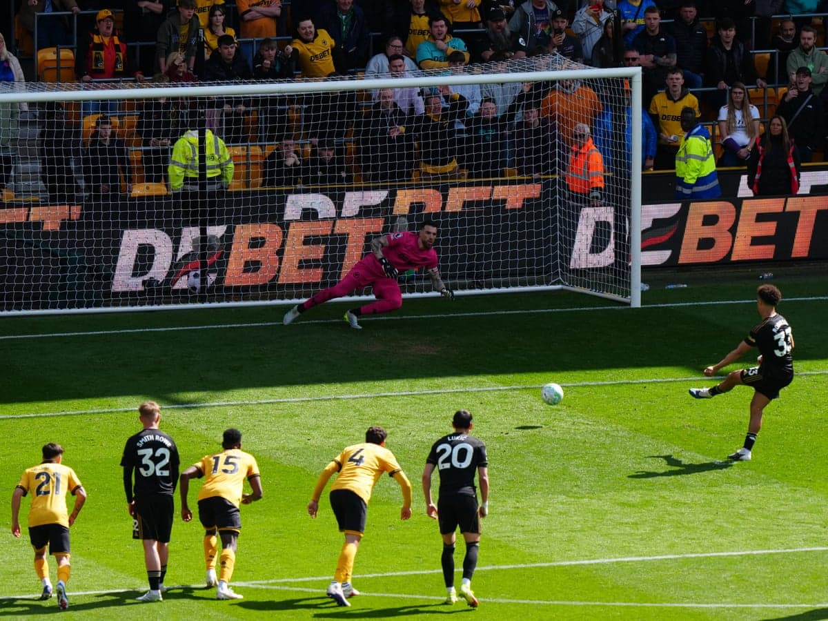 Penalty kick during Wolves vs Fulham match Penalty kick during Wolves vs Fulham match