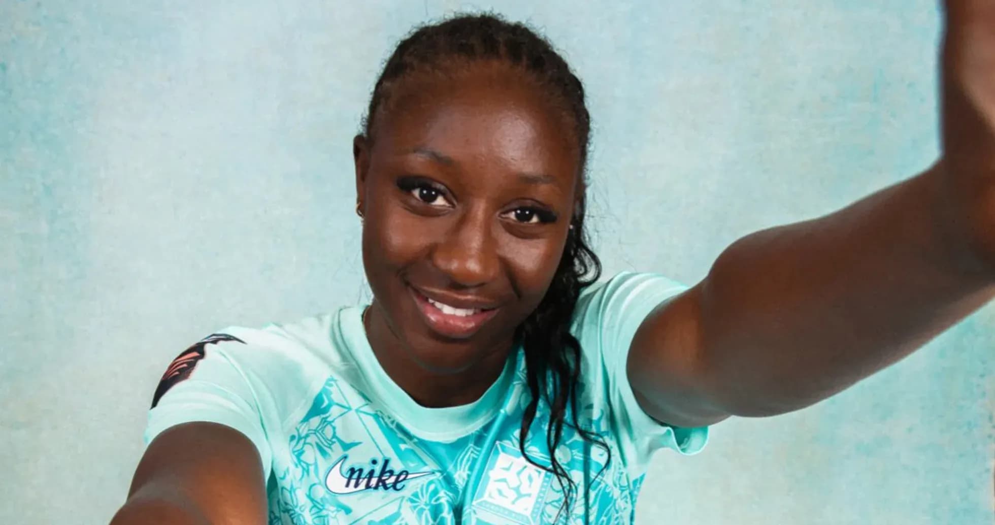 Athlete posing for a selfie in sportswear Athlete posing for a selfie in sportswear