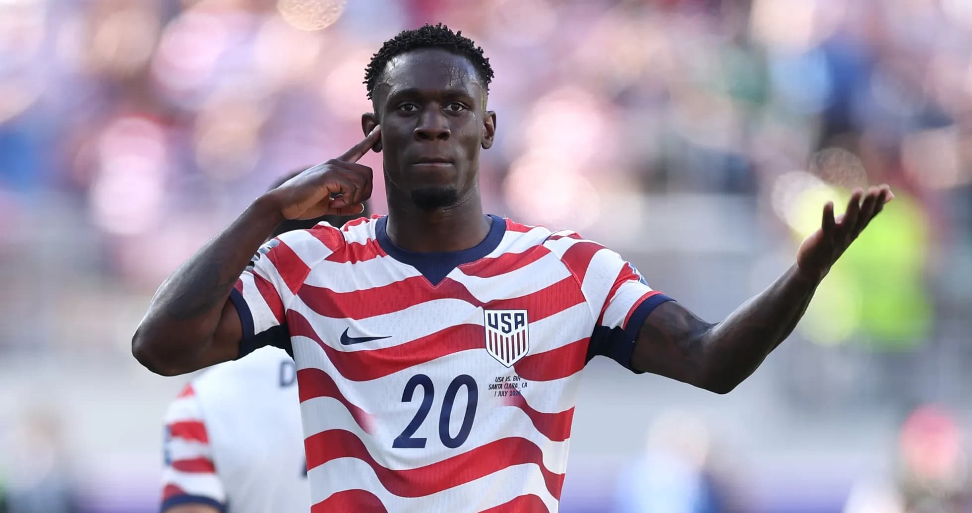 USA player celebrating a goal during match USA player celebrating a goal during match