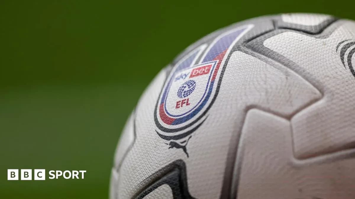 Close-up of a football featuring EFL logo Close-up of a football featuring EFL logo