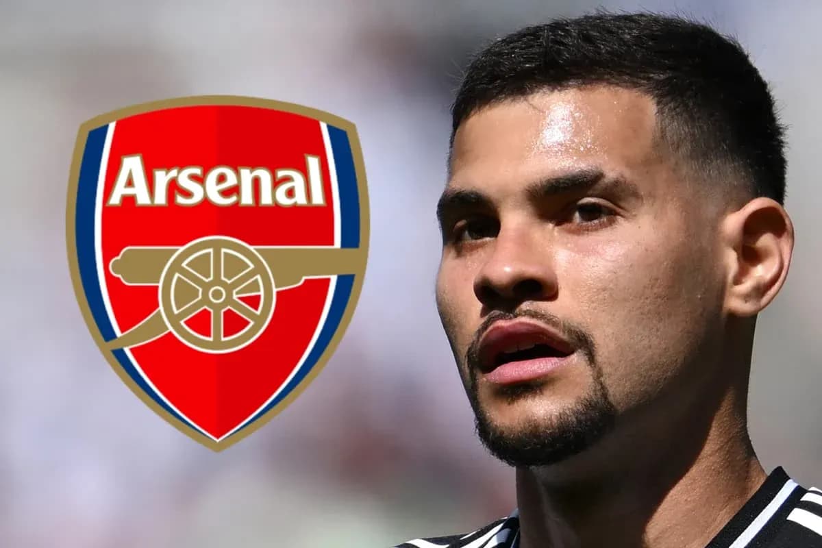 Player in front of Arsenal logo during match Player in front of Arsenal logo during match