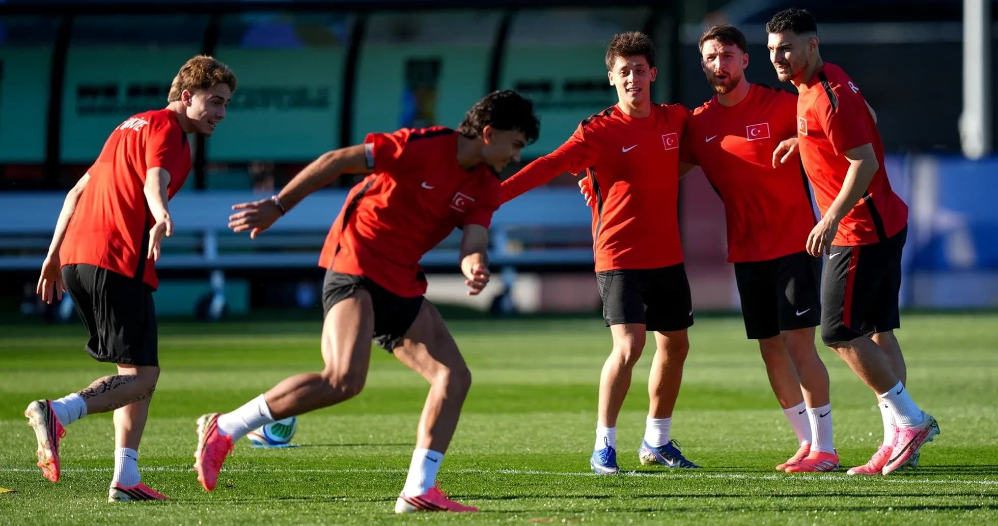 Turkey players training before World Cup match Turkey players training before World Cup match