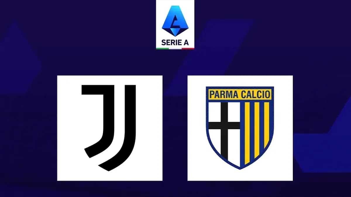 Juventus and Parma Calcio team logos side by side Juventus and Parma Calcio team logos side by side