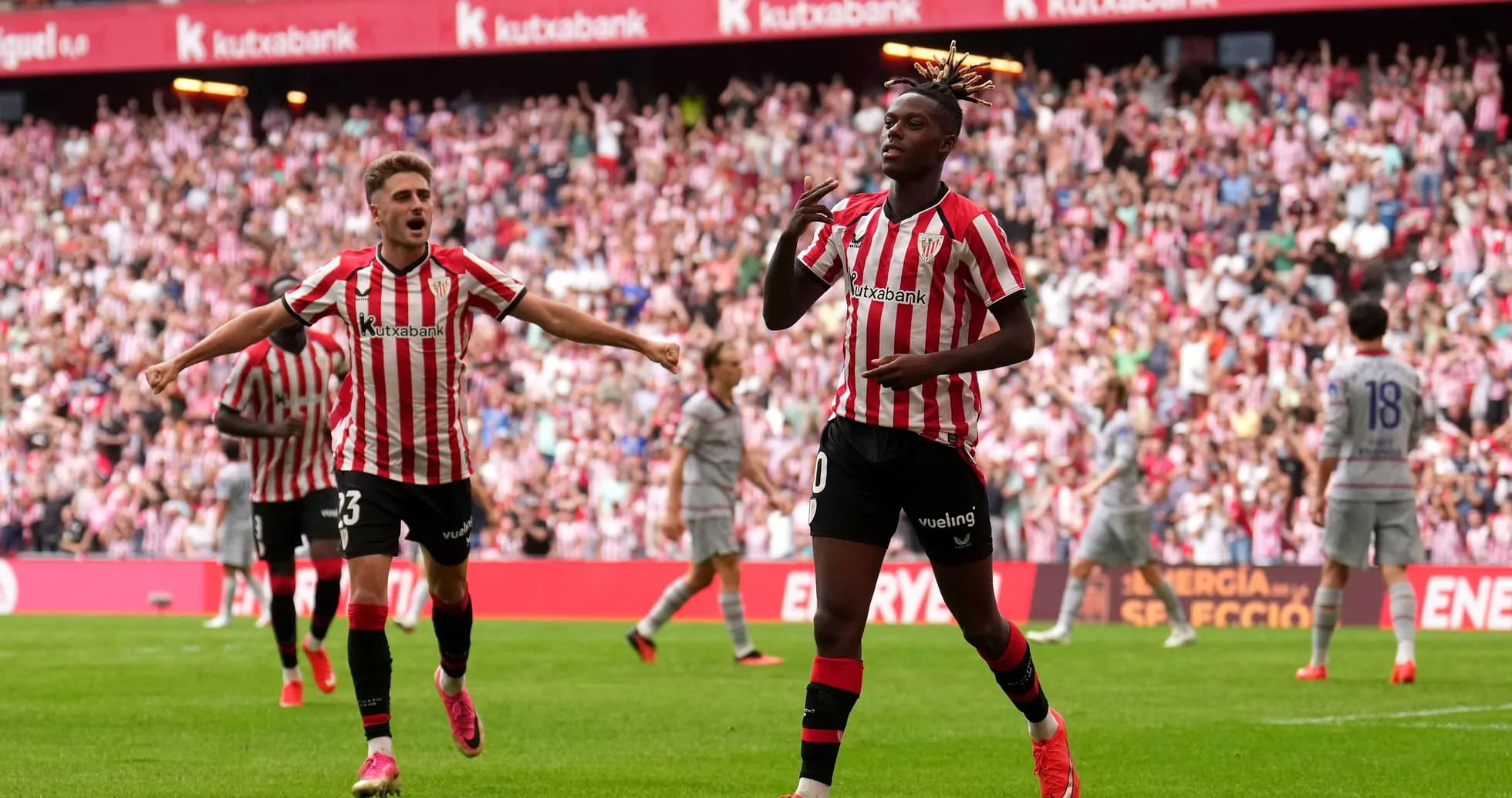 Athletic Club players celebrating a goal Athletic Club players celebrating a goal