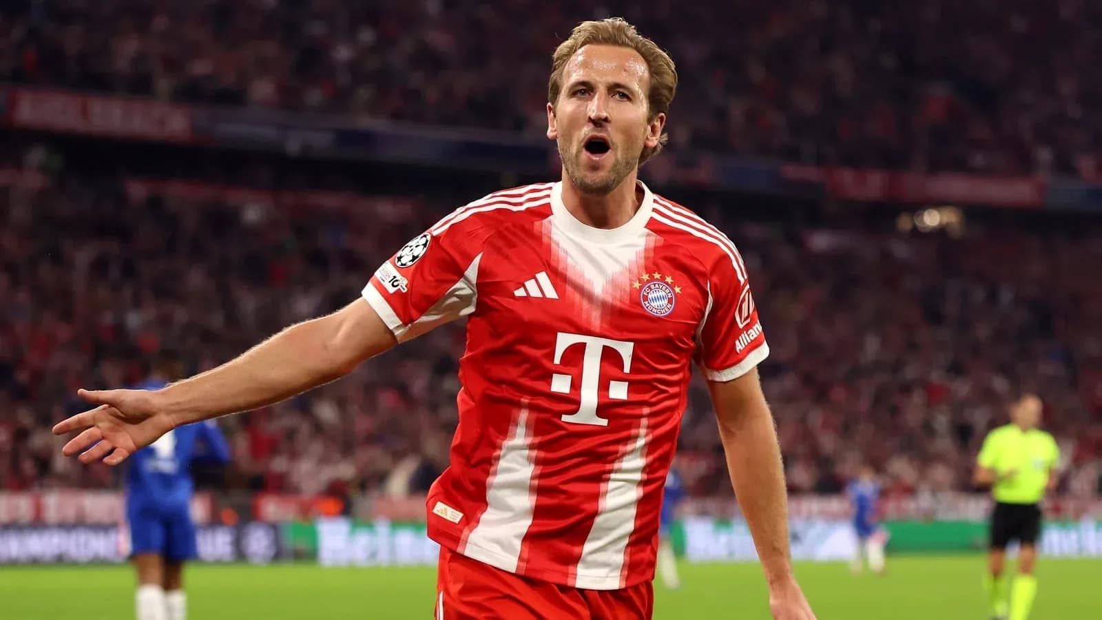 Bayern Munich player celebrating a goal during match Bayern Munich player celebrating a goal during match