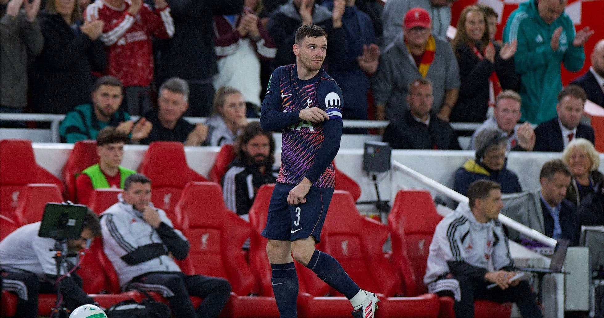Liverpool Eliminates Tottenham from Carabao Cup with 3-1 Win, Andy Robertson Receives Emotional Welcome at Anfield Liverpool Eliminates Tottenham from Carabao Cup with 3-1 Win, Andy Robertson Receives Emotional Welcome at Anfield